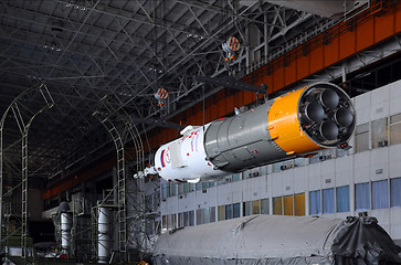 Image showing Soyuz Spacecraft in Integration Facility Building