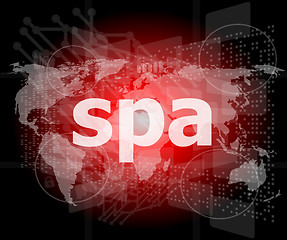 Image showing words spa on digital touch screen background