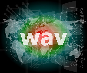 Image showing digital concept: wav word on digital screen