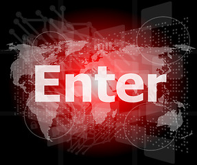 Image showing The word enter on digital screen, business concept