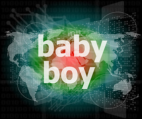 Image showing baby boy word on a virtual digital background