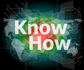 Image showing The word know how on digital screen, social concept