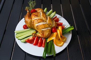 Image showing Grilled chicken on the plate