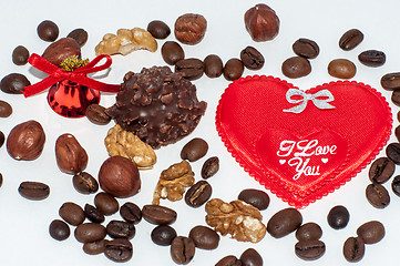 Image showing Heart chocolate candy on Valentines day