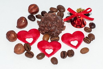 Image showing Heart chocolate candy on Valentines day