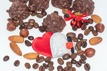 Image showing Heart chocolate candy on Valentines day