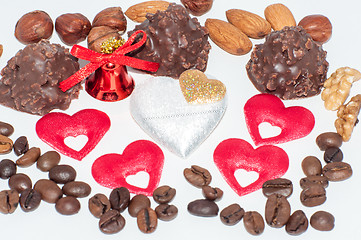 Image showing Heart chocolate candy on Valentines day