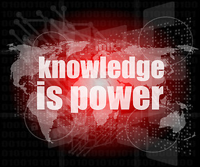 Image showing Education and learn concept: words knowledge is power on digital screen