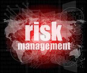 Image showing Management concept: words Risk management on digital screen