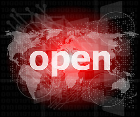 Image showing Security concept: open word on digital screen