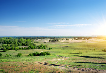 Image showing Country road through the plain