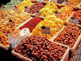 Image showing Dry fruits piles