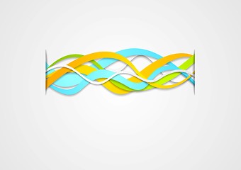 Image showing Bright wavy ribbon vector background