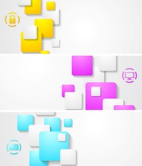 Image showing Abstract tech vector banners