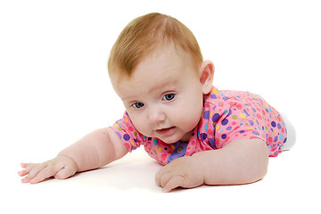 Image showing Baby is playing on white background.