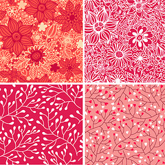 Image showing Set of four Happy valentines day backgrounds.