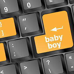 Image showing baby boy message on keyboard enter key