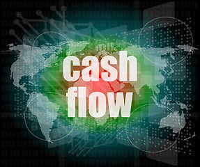 Image showing business words cash flow on digital screen showing financial success