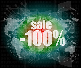 Image showing sale percentage on business digital touch screen