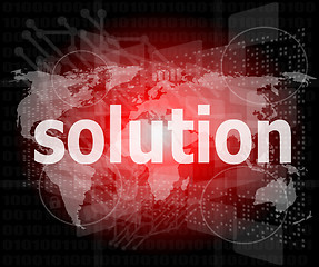 Image showing The word solution on digital screen, business concept