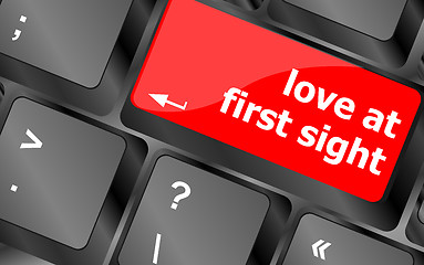 Image showing love at first sight, keyboard with computer key button