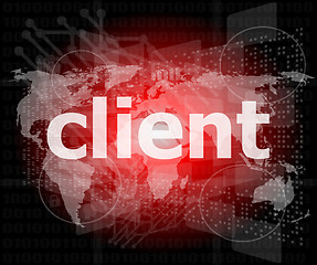 Image showing SEO web design concept: client on business digital background