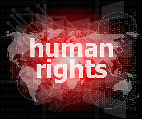 Image showing Law concept: words human rights on business digital background
