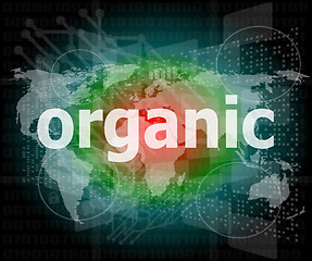 Image showing Marketing concept: words organic marketing on digital screen