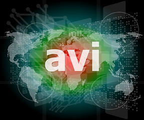 Image showing digital concept: avi word on digital screen
