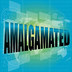 Image showing business concept, amalgamated on digital touch screen interface