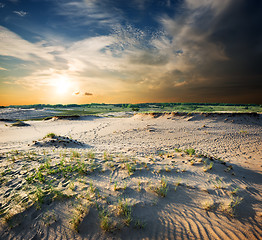 Image showing Cloudy sky over desert