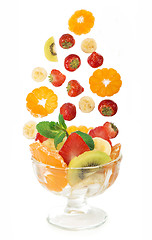 Image showing glass bowl with fresh fruits salad