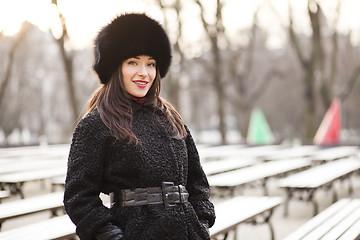 Image showing Business woman in winter city