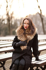 Image showing Business woman laughing in the park