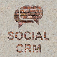 Image showing Social CRM Concept on the Wall.