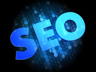 Image showing SEO on Dark Digital Background.