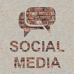 Image showing Social Media Concept on the Wall.