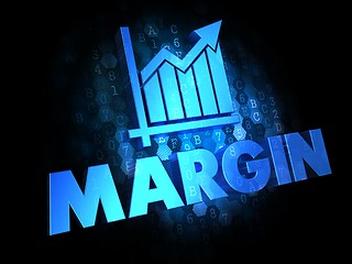Image showing Margin Concept on Dark Digital Background.