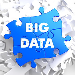 Image showing Big Data on Blue Puzzle.