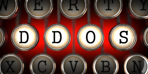 Image showing DDOS on Old Typewriter's Keys.