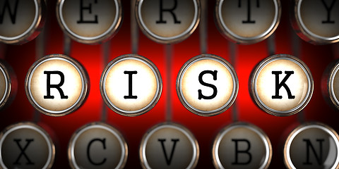 Image showing Risk on Old Typewriter's Keys.