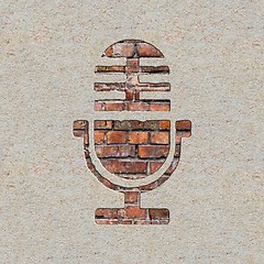 Image showing Microphone Icon on the Wall.