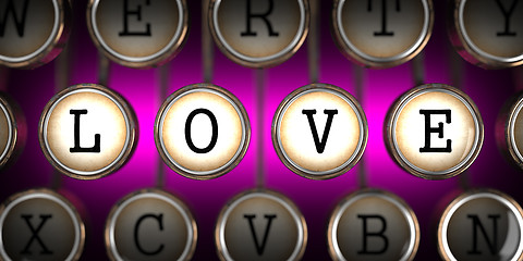 Image showing Old Typewriter's Keys with Love Slogan.