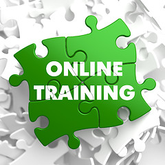 Image showing Online Training on Green Puzzle.