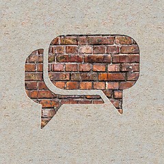 Image showing Speech Bubble Icon on the Wall.