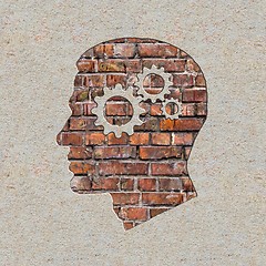 Image showing Psychological Concept on the Brick Wall.