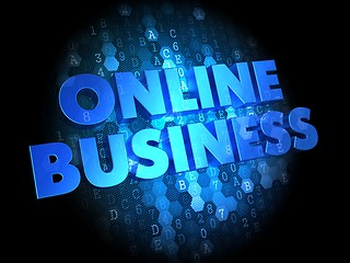 Image showing Online Business on Dark Digital Background.