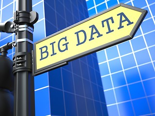 Image showing Big Data on Yellow Roadsign.