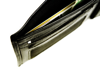Image showing Black leather wallet
