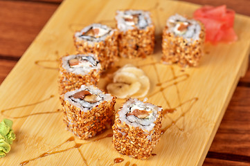 Image showing sesame sushi rolls